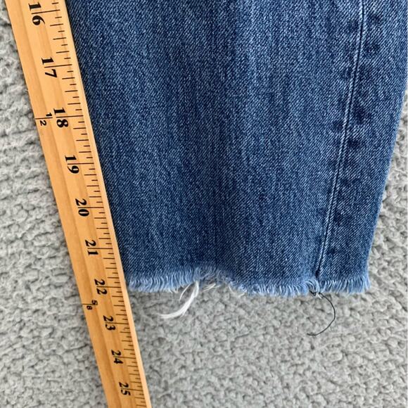 GRLFRND Tatum Cropped Straight Leg Frayed Raw Hem Button Fly Women's -  Size: 24 - Picture 11 of 16